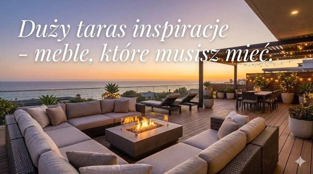 Duży taras inspiracje - meble, które musisz mieć